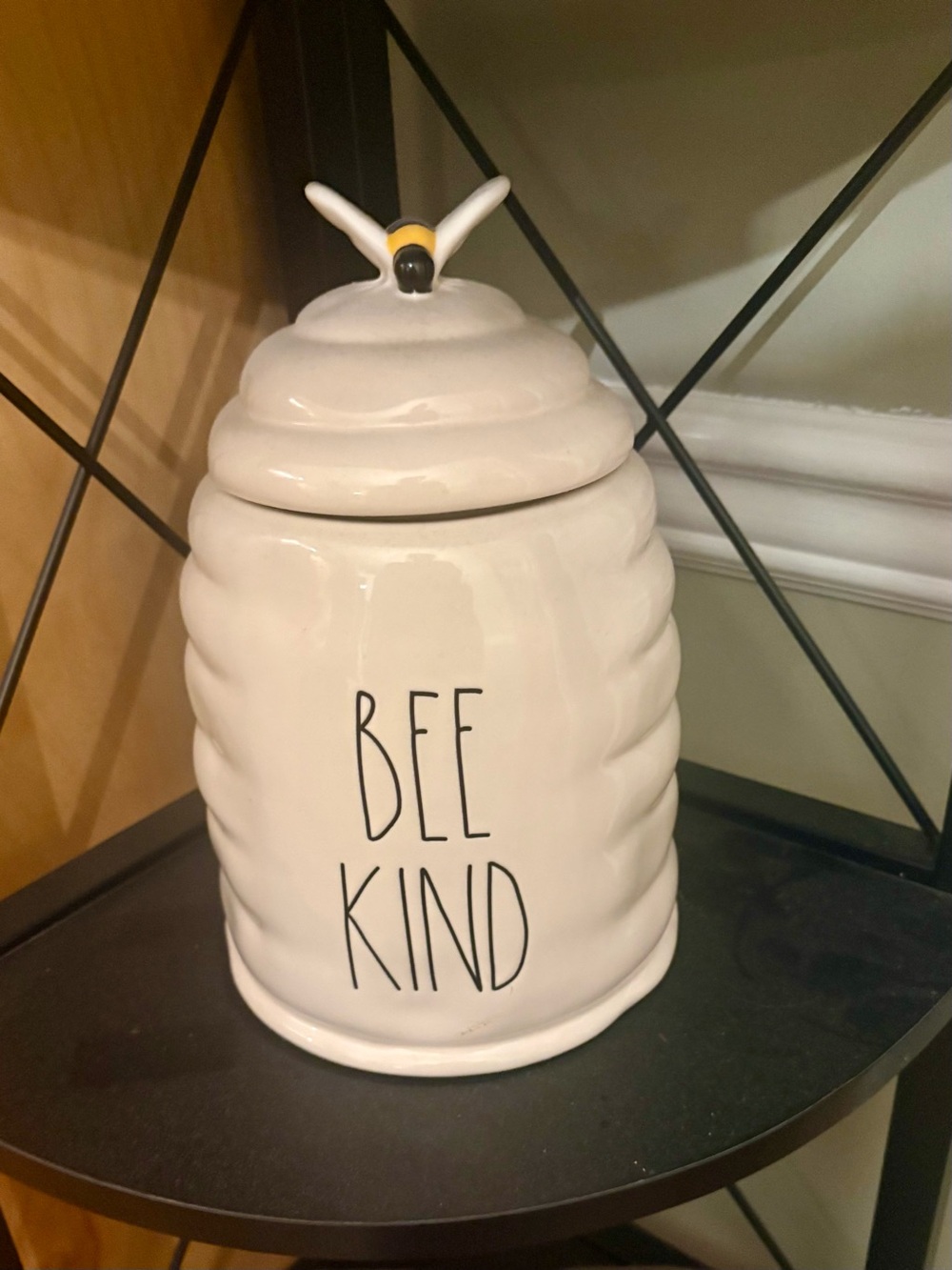 Bee Kind White Ceramic Honey Jar Canister- BRAND NEW!